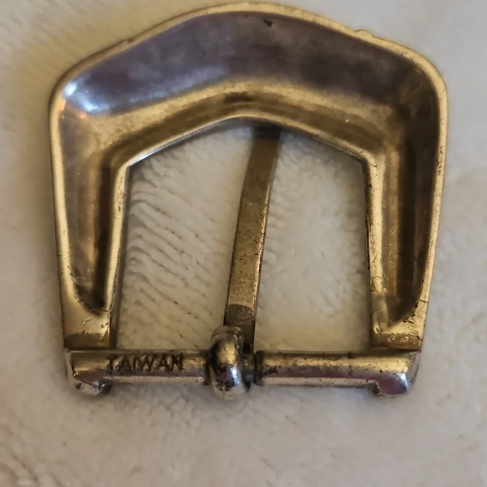 Vintage Taiwan Metal Western Scroll Buckle